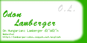 odon lamberger business card